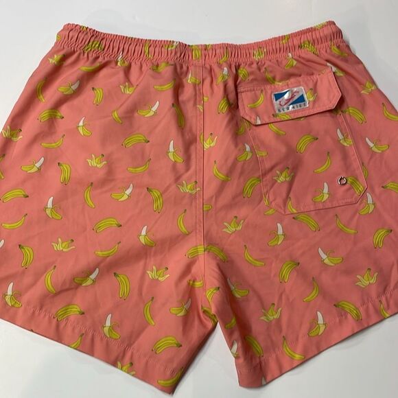 Bermies Men’s Swim Trunks Banana Print Coral Pink  Sz M - Picture 3 of 7